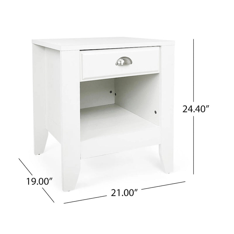 Table de chevet Foisy en similibois avec tiroir (lot de 2) par Christopher Knight Home
