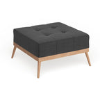 Christopher Knight Home Carson Lund Table basse/ottoman carré en tissu capitonné de style Mid-century