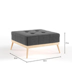 Christopher Knight Home Carson Lund Table basse/ottoman carré en tissu capitonné de style Mid-century