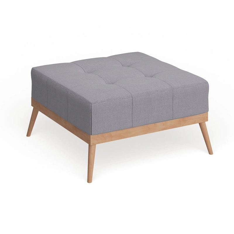 Christopher Knight Home Carson Lund Table basse/ottoman carré en tissu capitonné de style Mid-century