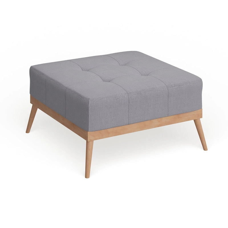 Christopher Knight Home Carson Lund Table basse/ottoman carré en tissu capitonné de style Mid-century