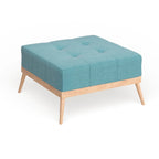 Christopher Knight Home Carson Lund Table basse/ottoman carré en tissu capitonné de style Mid-century