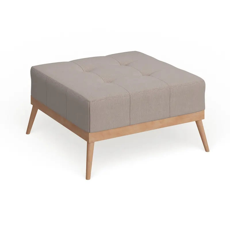 Christopher Knight Home Carson Lund Table basse/ottoman carré en tissu capitonné de style Mid-century