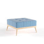 Christopher Knight Home Carson Lund Table basse/ottoman carré en tissu capitonné de style Mid-century