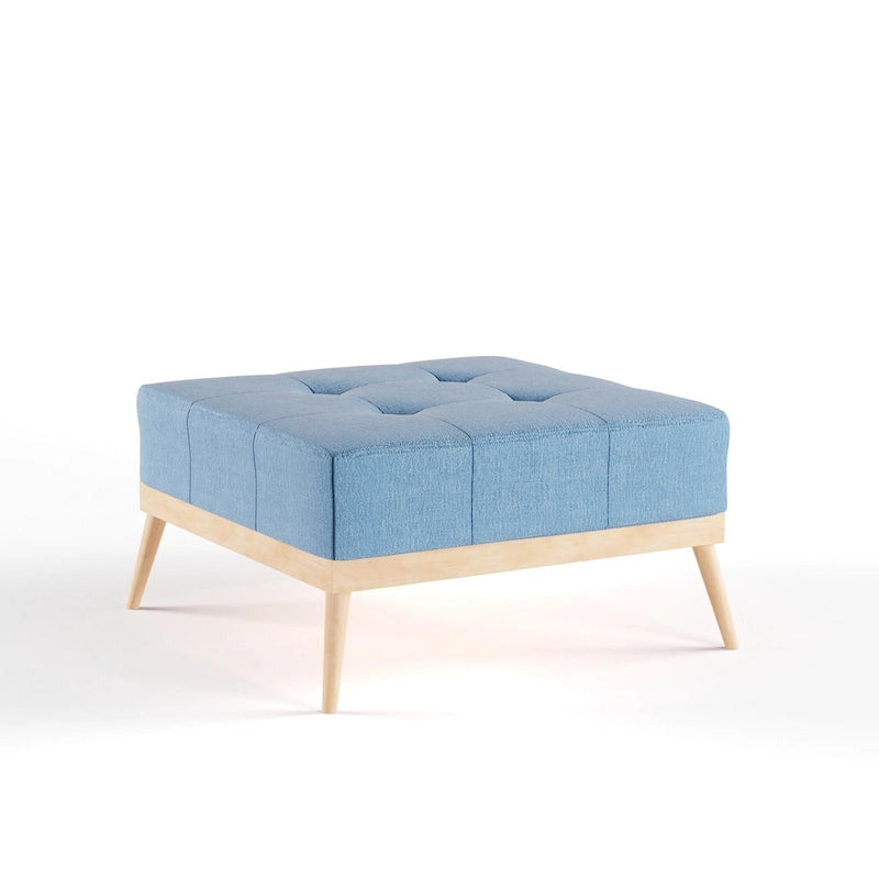 Christopher Knight Home Carson Lund Table basse/ottoman carré en tissu capitonné de style Mid-century