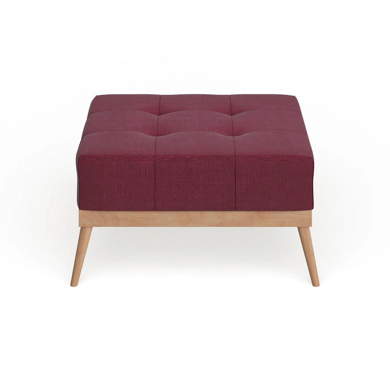 Christopher Knight Home Carson Lund Table basse/ottoman carré en tissu capitonné de style Mid-century