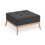 Christopher Knight Home Carson Lund Table basse/ottoman carré en tissu capitonné de style Mid-century