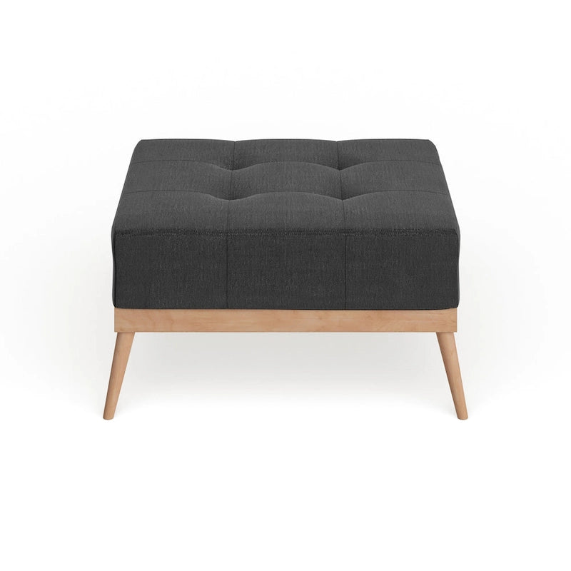 Christopher Knight Home Carson Lund Table basse/ottoman carré en tissu capitonné de style Mid-century