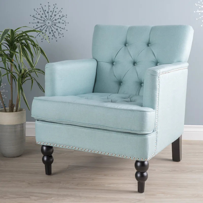 Fauteuil club en tissu à dossier capitonné Malone par Christopher Knight Home - 28,00 L x 29,50 l x 33,50 H