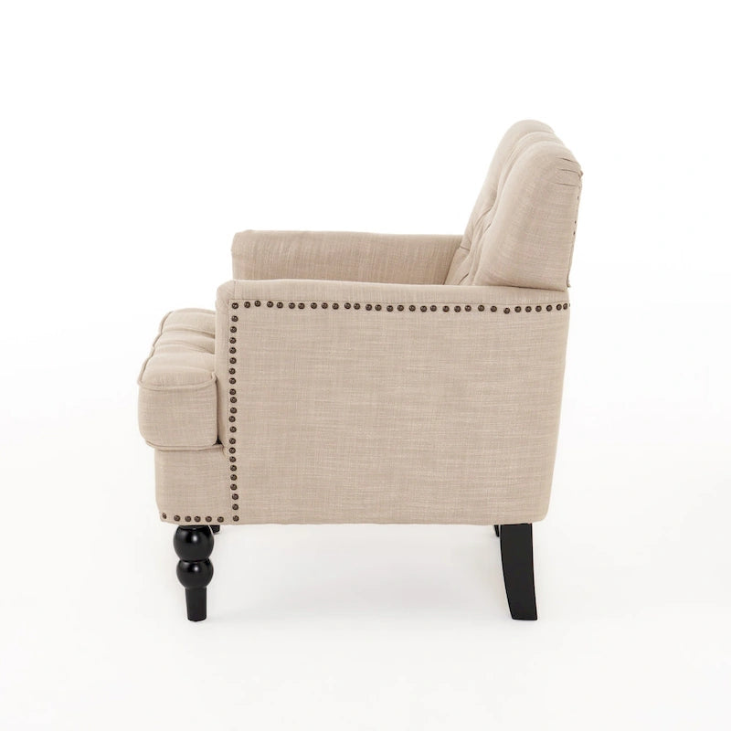 Fauteuil club en tissu à dossier capitonné Malone par Christopher Knight Home - 28,00 L x 29,50 l x 33,50 H