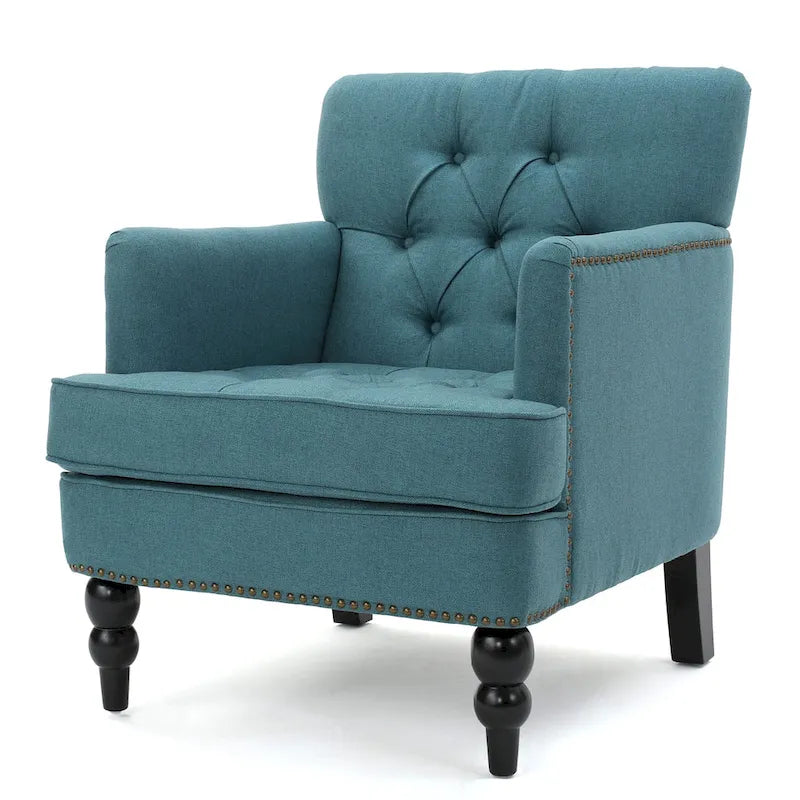 Fauteuil club en tissu à dossier capitonné Malone par Christopher Knight Home - 28,00 L x 29,50 l x 33,50 H
