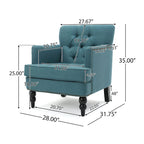 Fauteuil club en tissu à dossier capitonné Malone par Christopher Knight Home - 28,00 L x 29,50 l x 33,50 H