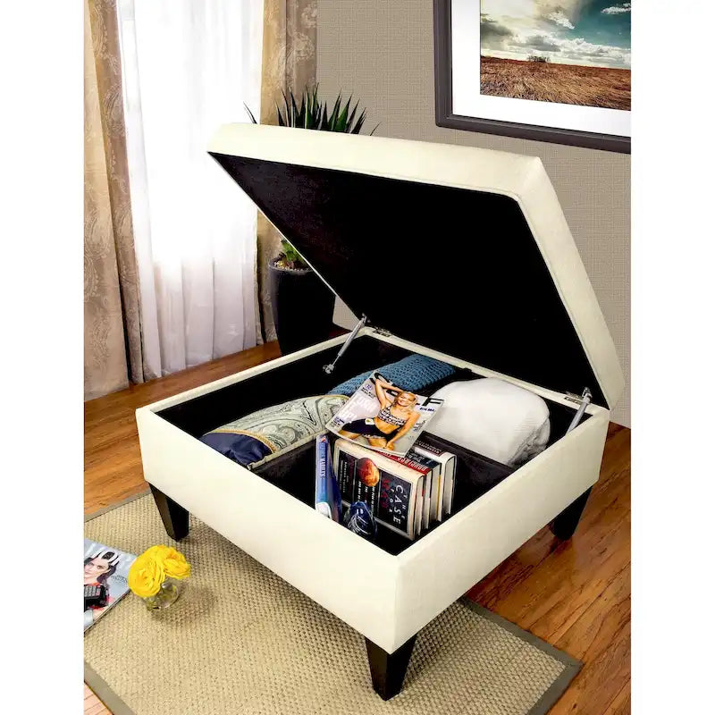 MJL Furniture Manhattan Allure Table basse capitonnée de rangement