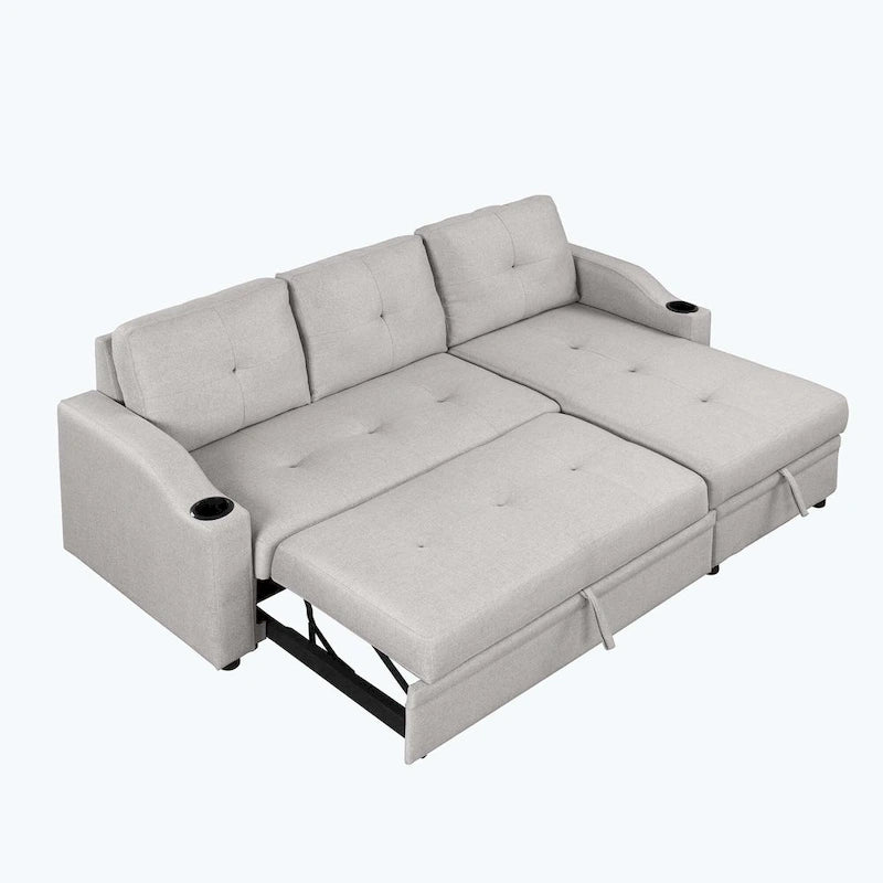 Canapé d'angle convertible en L classique et douillet