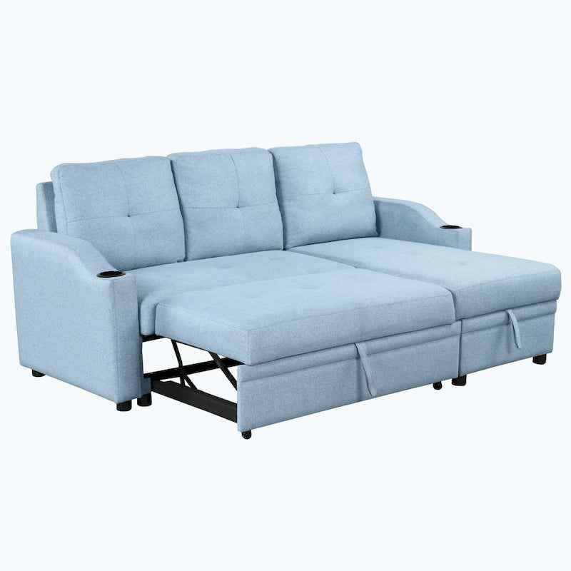 Canapé d'angle convertible en L classique et douillet