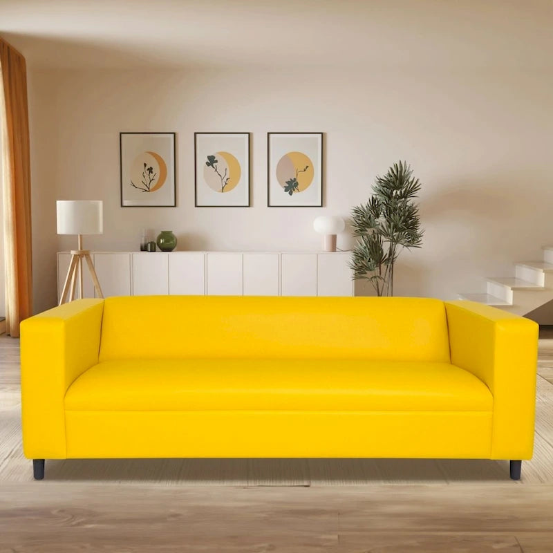 Canapé 3 places Mid-Century Modern – Similicuir, plusieurs coloris