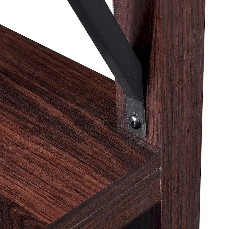 Table d'appoint rustique Ledel de style ferme avec étagère de rangement