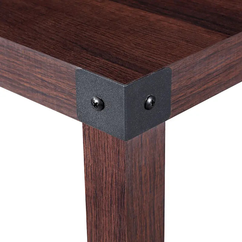 Table d'appoint rustique Ledel de style ferme avec étagère de rangement