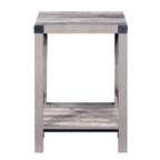 Table d'appoint rustique Ledel de style ferme avec étagère de rangement