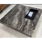 Table basse carrée JASIWAY de luxe léger en pierre frittée