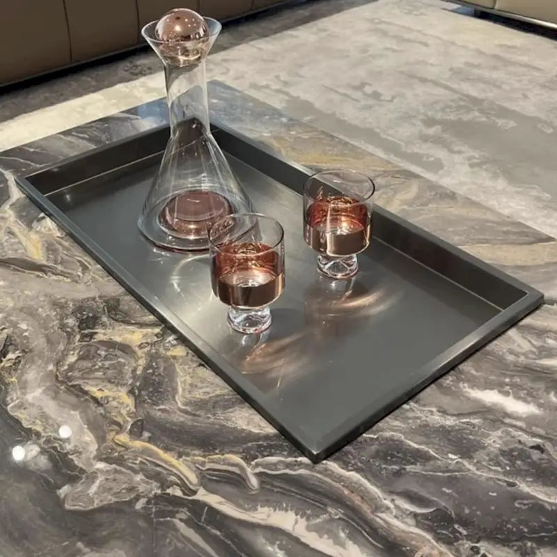 Table basse carrée JASIWAY de luxe léger en pierre frittée