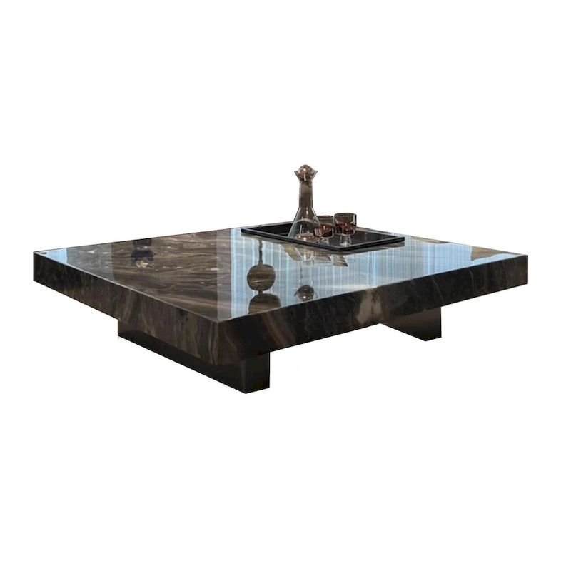 Table basse carrée JASIWAY de luxe léger en pierre frittée