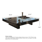 Table basse carrée JASIWAY de luxe léger en pierre frittée