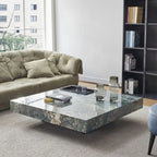 Table basse carrée JASIWAY de luxe léger en pierre frittée