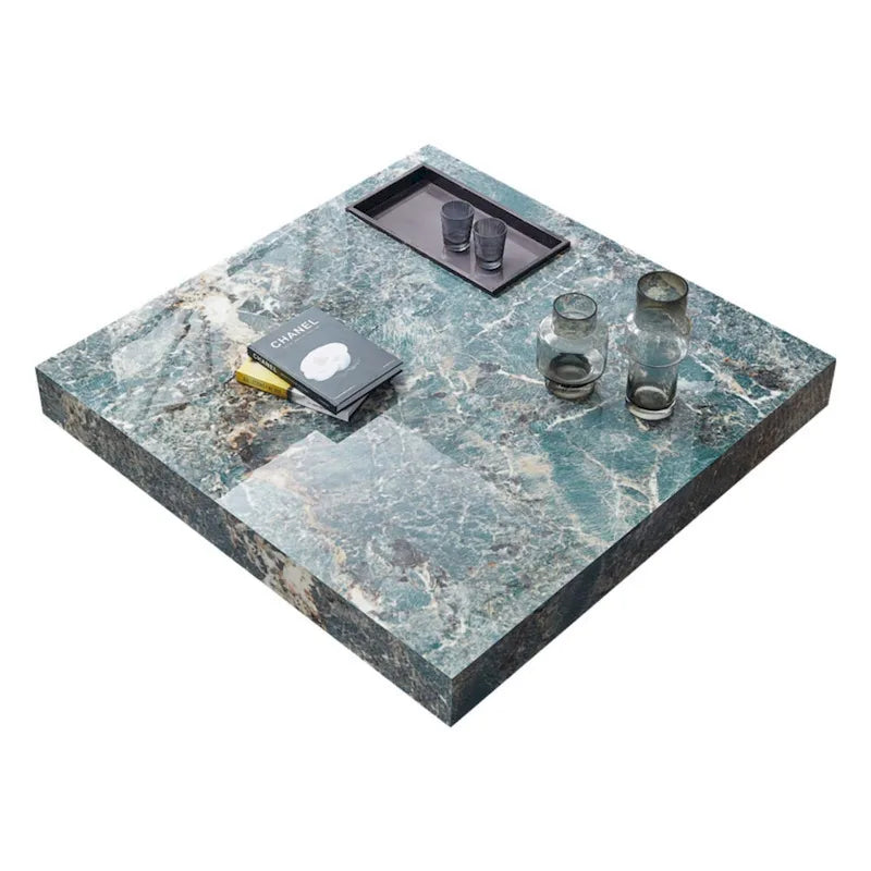 Table basse carrée JASIWAY de luxe léger en pierre frittée