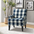 Fauteuil campagnard français – Multicolore, clous décoratifs, siège unique