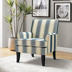 Fauteuil campagnard français – Multicolore, clous décoratifs, siège unique
