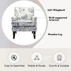 Fauteuil campagnard français – Multicolore, clous décoratifs, siège unique