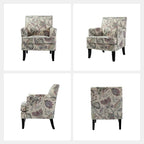 Fauteuil campagnard français – Multicolore, clous décoratifs, siège unique