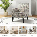 Fauteuil campagnard français – Multicolore, clous décoratifs, siège unique