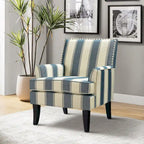 Fauteuil campagnard français – Multicolore, clous décoratifs, siège unique