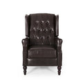 Fauteuil club inclinable avec dossier marron en similicuir pour 1 personne