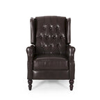 Fauteuil club inclinable avec dossier marron en similicuir pour 1 personne