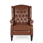 Fauteuil club inclinable avec dossier marron en similicuir pour 1 personne