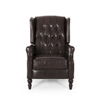 Fauteuil club inclinable avec dossier marron en similicuir pour 1 personne