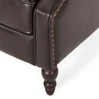 Fauteuil club inclinable avec dossier marron en similicuir pour 1 personne