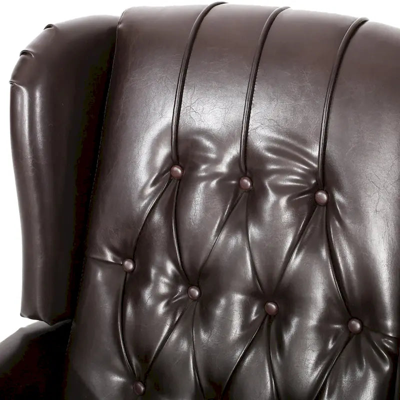 Fauteuil club inclinable avec dossier marron en similicuir pour 1 personne