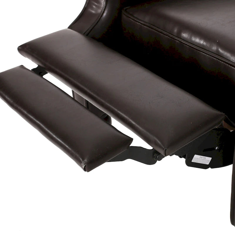 Fauteuil club inclinable avec dossier marron en similicuir pour 1 personne