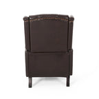 Fauteuil club inclinable avec dossier marron en similicuir pour 1 personne