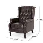 Fauteuil club inclinable avec dossier marron en similicuir pour 1 personne