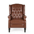 Fauteuil club inclinable avec dossier marron en similicuir pour 1 personne