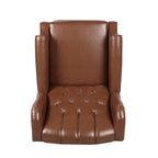 Fauteuil club inclinable avec dossier marron en similicuir pour 1 personne