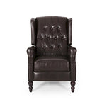 Fauteuil club inclinable avec dossier marron en similicuir pour 1 personne