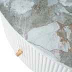 Table basse ronde moderne Merax avec 2 grands tiroirs