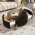 Table basse ronde moderne Merax avec 2 grands tiroirs