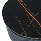 Table basse ronde moderne Merax avec 2 grands tiroirs